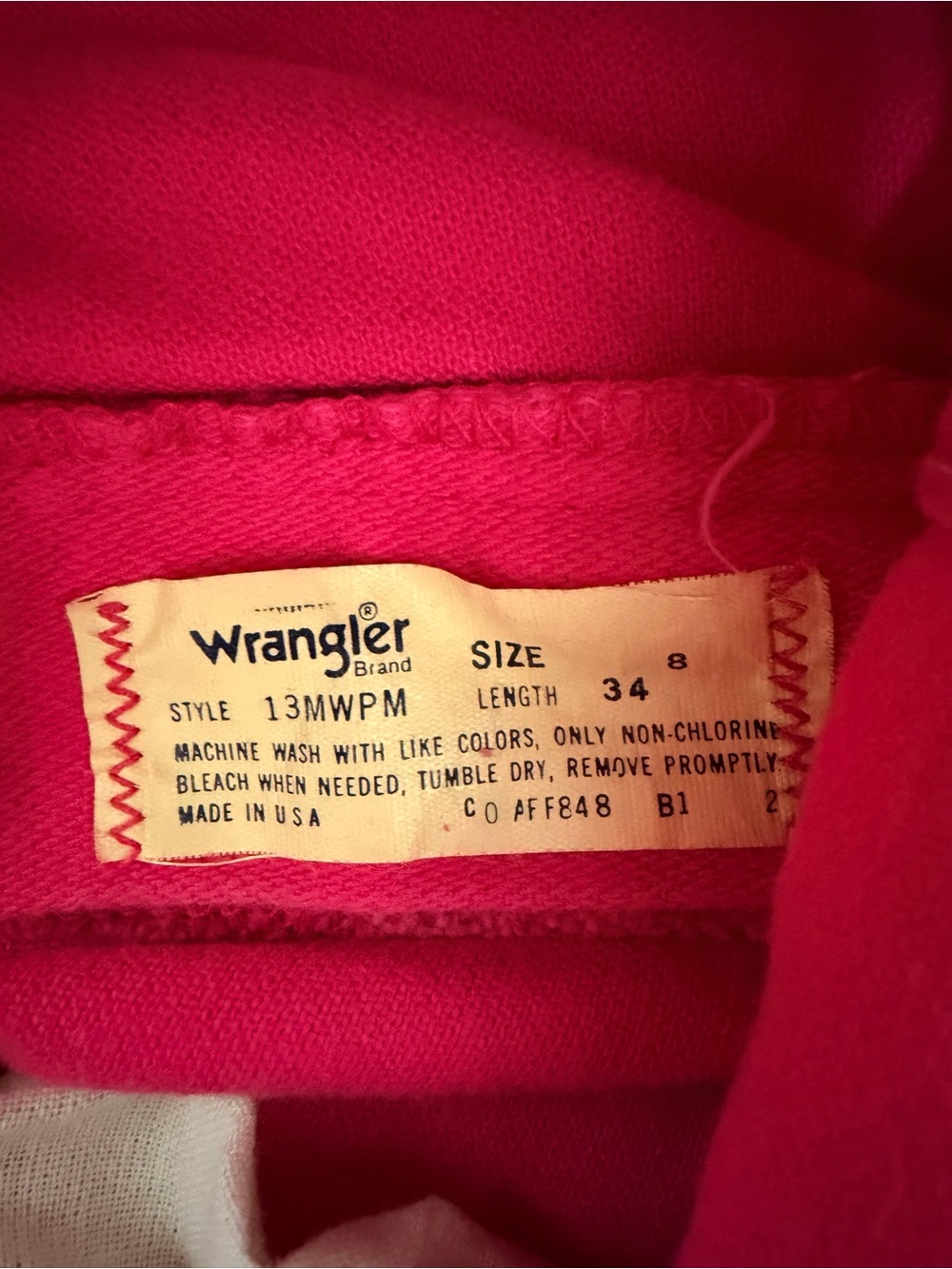 Women’s Vintage Wranglers high waisted straight leg jeans, pink 80/90’s size 8 - Picture 7 of 10